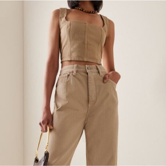Mara Hoffman Sand Denim Amal Crop Top 16 - Picture 1 of 9